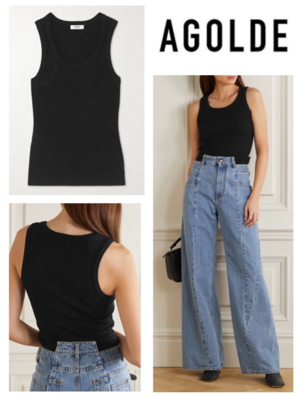 AGOLDE Poppy ribbed stretch organic cotton and TENCEL lyocell-blend jersey tank